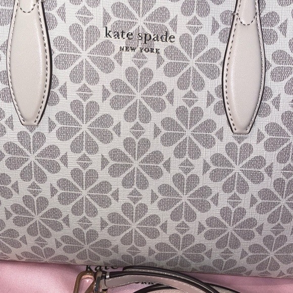 NWT Kate Spade Spade Flower Monogram Satchel & middle Wallet Multi ivory - Picture 8 of 8